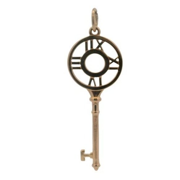 Tiffany & Co Atlas Collection Solid 18kt Rose Gold and Diamond Atlas Key Pendant - Picture 2 of 3